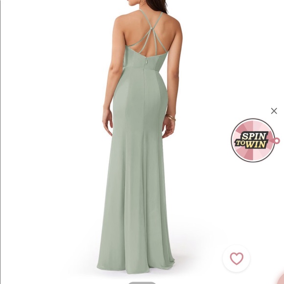 Azazie Silver Bridesmaid Dress 👗 - Picture 2 of 6